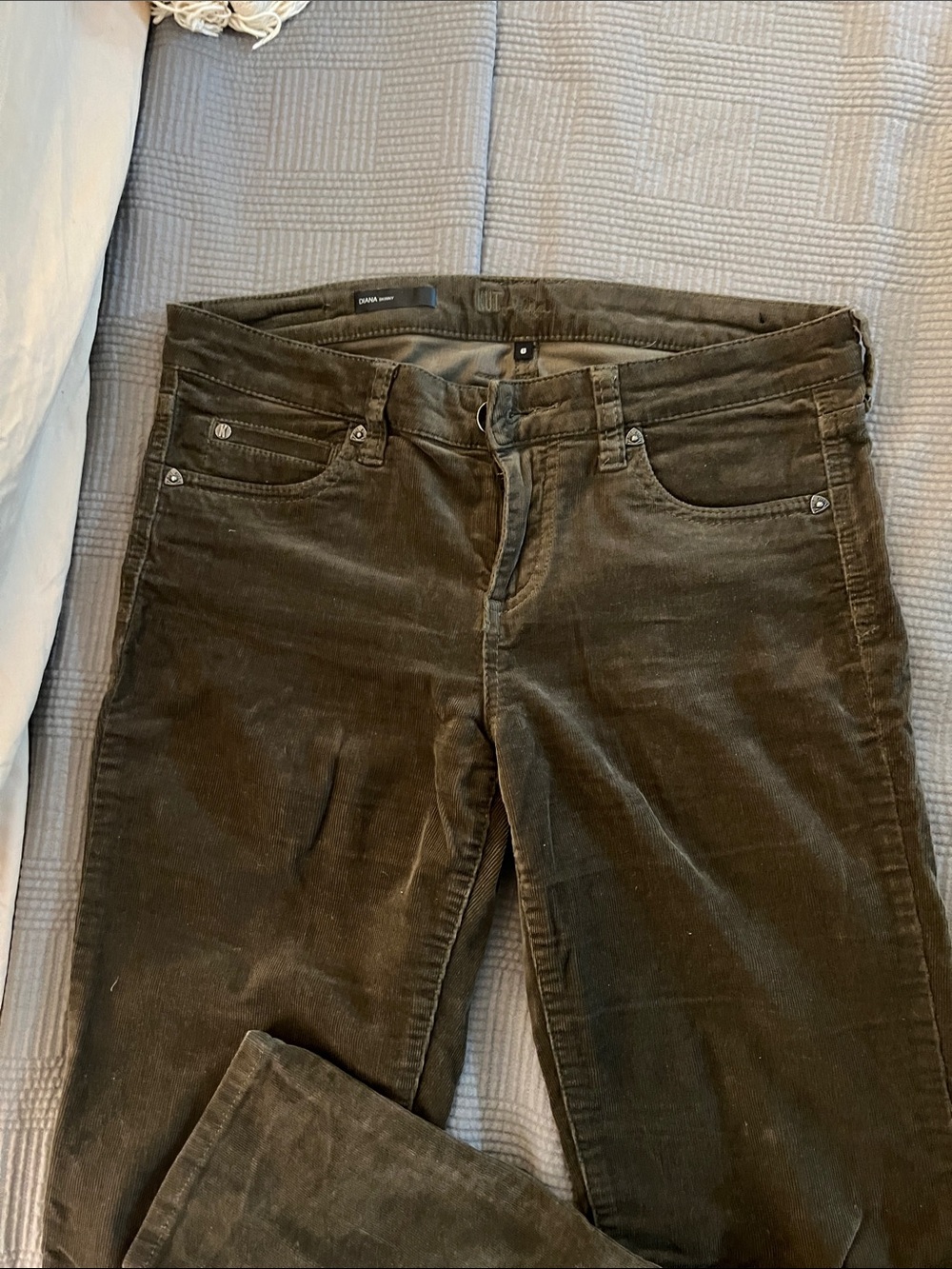 Kut from the Kloth Olive Green Corduroy Jeans